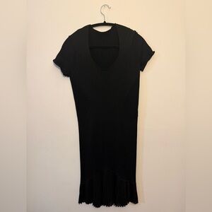 Ports 1961 Black Midi Dress with Fringe Detail